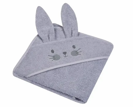 Bathing cover - 327 - TERRY - ANIMALS II - BUNNY - size 80x80- GREY
