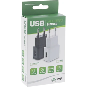 InLine ® USB maitinimo adapteris vienas, 100-240V 5V / 1.2A juoda