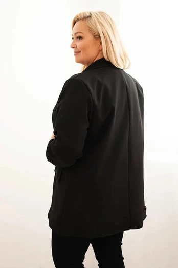 Moteriškas Plus Size švarkas juodos spalvos