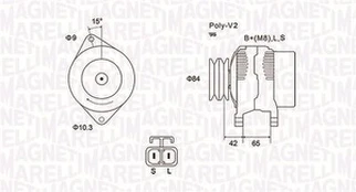 Kintamosios srovės generatorius MAGNETI MARELLI 063731530010