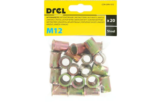 Srieginės plieninės kniedės M12 20vnt.