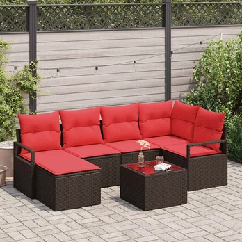Sofos komplektas 7 pcs Ruda poliratanas