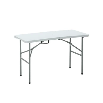 Sulankstomas lauko stalas, 122 x 60 x 50/74 cm, baltas
