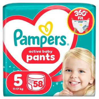 Pampers Active Baby Pants Sauskelnės, 5 Dydis, 58 vnt.