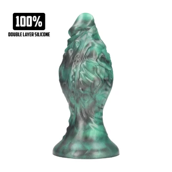 Space Born Egg Plug Green/Black - Anatomical Silicone Fantasy Model