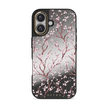 Sakura - iPhone 16 Case, Elite Mirror Dark (MagSafe) / Gold