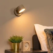 LED sieninis šviestuvas Gian, pilkos spalvos, plotis 11 cm, metalas
