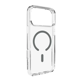 Dėklas Puro Lite Mag TPU+PC Case Compatible with MagSafe for iPhone 17 Pro - Transparent with Gray Ring