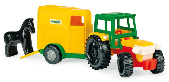 Žaislinis traktorius Wader Tractor With Trailer, įvairių spalvų