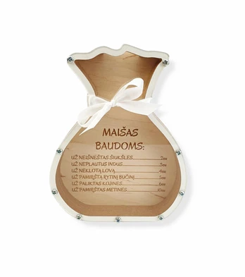 Balta taupyklė Maišas baudoms