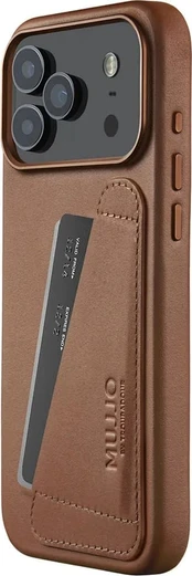 Mujjo Wallet Leather Case iPhone 17 Pro Max - Tan