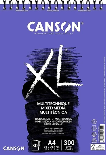 Canson Xl Mix-media blokas, 300g/m², A4 formatas