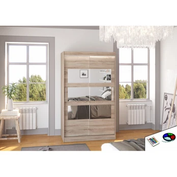 Sliding wardrobe with mirror and lighting LED KOLORADO 120