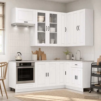 Virtuvės vienetas PORTO 8 pcs Balta Apdirbta mediena