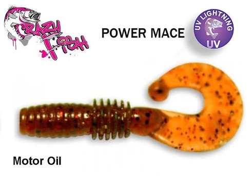Guminukas Crazy fish Power Mace Motor Oil 4 cm Kalmaro