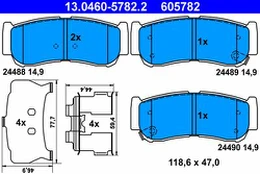 ATE 13.0460-5782.2 Brake pad set