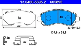 ATE 13.0460-5895.2 Brake pad set