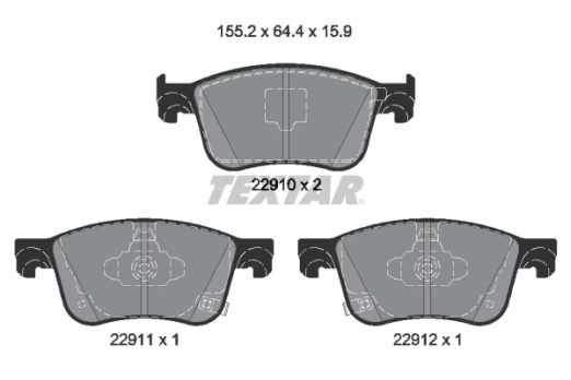 TEXTAR 2291001 Brake pad set
