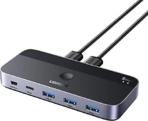 Ugreen CM662 USB 3.0 switch 2-in-4 switch + 2x USB-A cable - juodas kaina