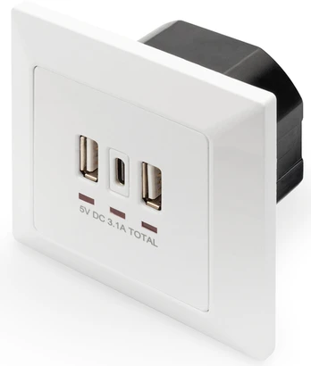 „Digitus“ lizdas su USB A ir USB-C prievadais, įmontuotas