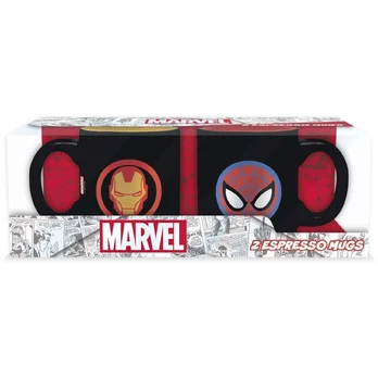 Marvel Iron Man and Spider Man Espresso Set Mug 2pc