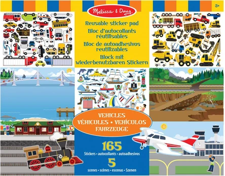 Melissa & Doug - Reusable Stickers Pad Vehicles (806044)