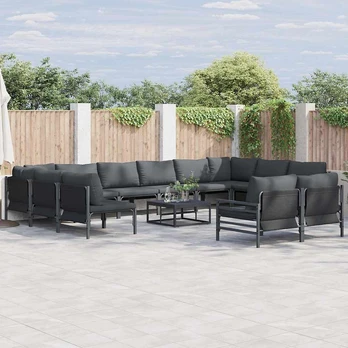 Sodo Sofų Rinkinys 12 pcs Antracito Plienas