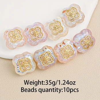 Karoliukai keturlapis dobilas, Fishtail Gray-10pcs