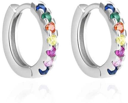 Agato Sidabrinis hoop earrings with colored zircons AGT-E192KC