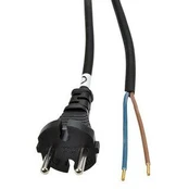Solight flekso kabelis, 2x 1mm2, guminis, juodas, 5m