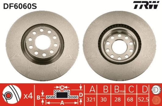 Stabdžių diskas TRW DF6060S