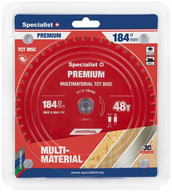 SPECIALIST+ pjovimo diskas Multimaterial 184x48Tx20/16mm