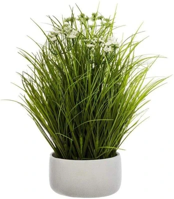 Dirbtinis augalas GRASS, baltame vazone, 40 cm