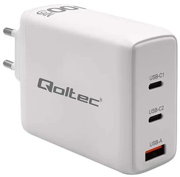 Įkroviklis Qoltec GaN (51826) 100W USB-C / USB (baltas)