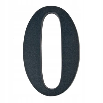 Namo numeris 0 juodas 19 cm, 19 cm