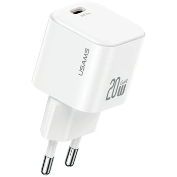 Wall Charger USAMS JO Series CC260 20W USB-C + 1m USB-C USB-C Cable Baltas
