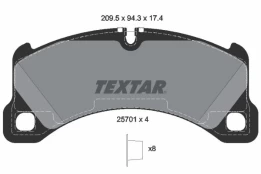 Stabdžių trinkelių rinkinys, diskinis stabdys TEXTAR 2570101 kaina