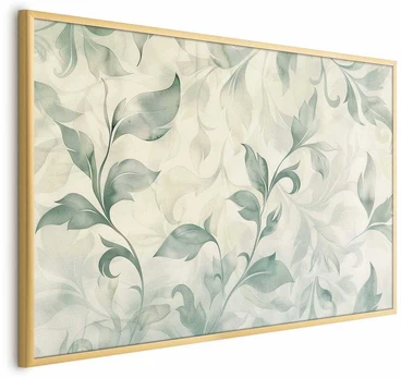 Artgeist Plakatas - Watercolor Žalias-rusvai gelsvas Leaves