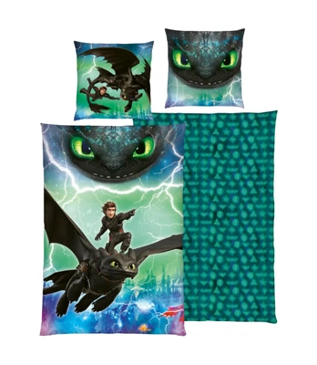 Patalynės komplektas „How to train your dragon“ (80x80 cm)