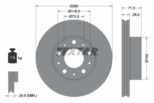 TEXTAR 92275003 Brake Disc