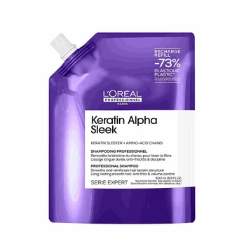 L'Oreal KERATIN ALPHA SLEEK Šampūnas recharge 500 ml