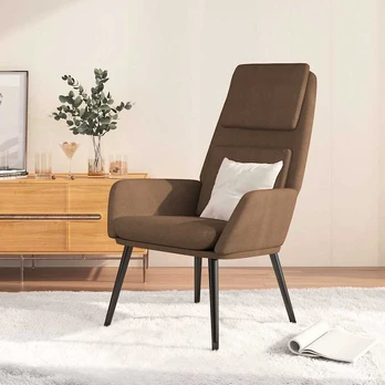 Poilsio kėdė, rudos spalvos, audinys