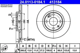 ATE 24.0113-0184.1 Brake Disc kaina