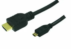 LogiLink HDMI-Kabelis Ethernet A -> micro D St/St 1.00m bk