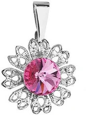 Evolution Group Sparkling pendant with pink Swarovski crystal Flower 54032.3 rose