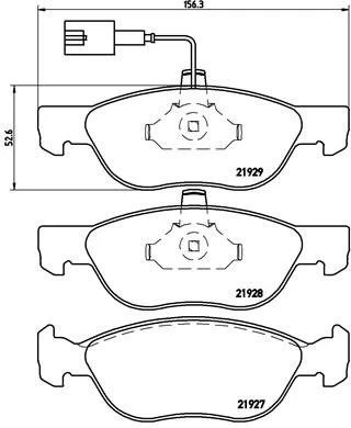 Stabdžių trinkelių rinkinys, diskinis stabdys BREMBO P 23 070