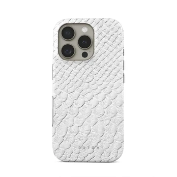 Glacial Desert - White Snakeskin iPhone 16 Pro Max Case, Tough (MagSafe) / N/A