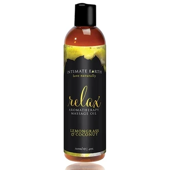 Intimate Earth Relax Massage Oil 240ml - Lemongrass & Coconut Blend