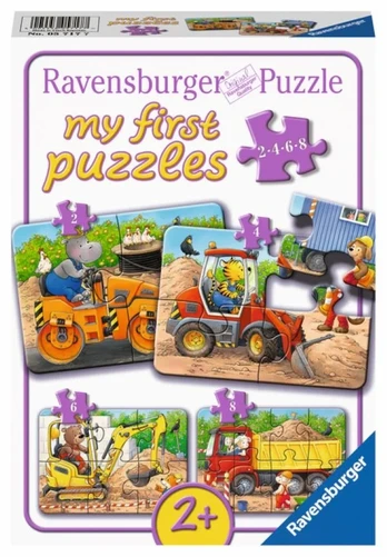 Dėlionė Ravensburger My First Puzzles Animals on construction site 4in1