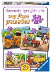 Dėlionė Ravensburger My First Puzzles Animals on construction site 4in1 kaina